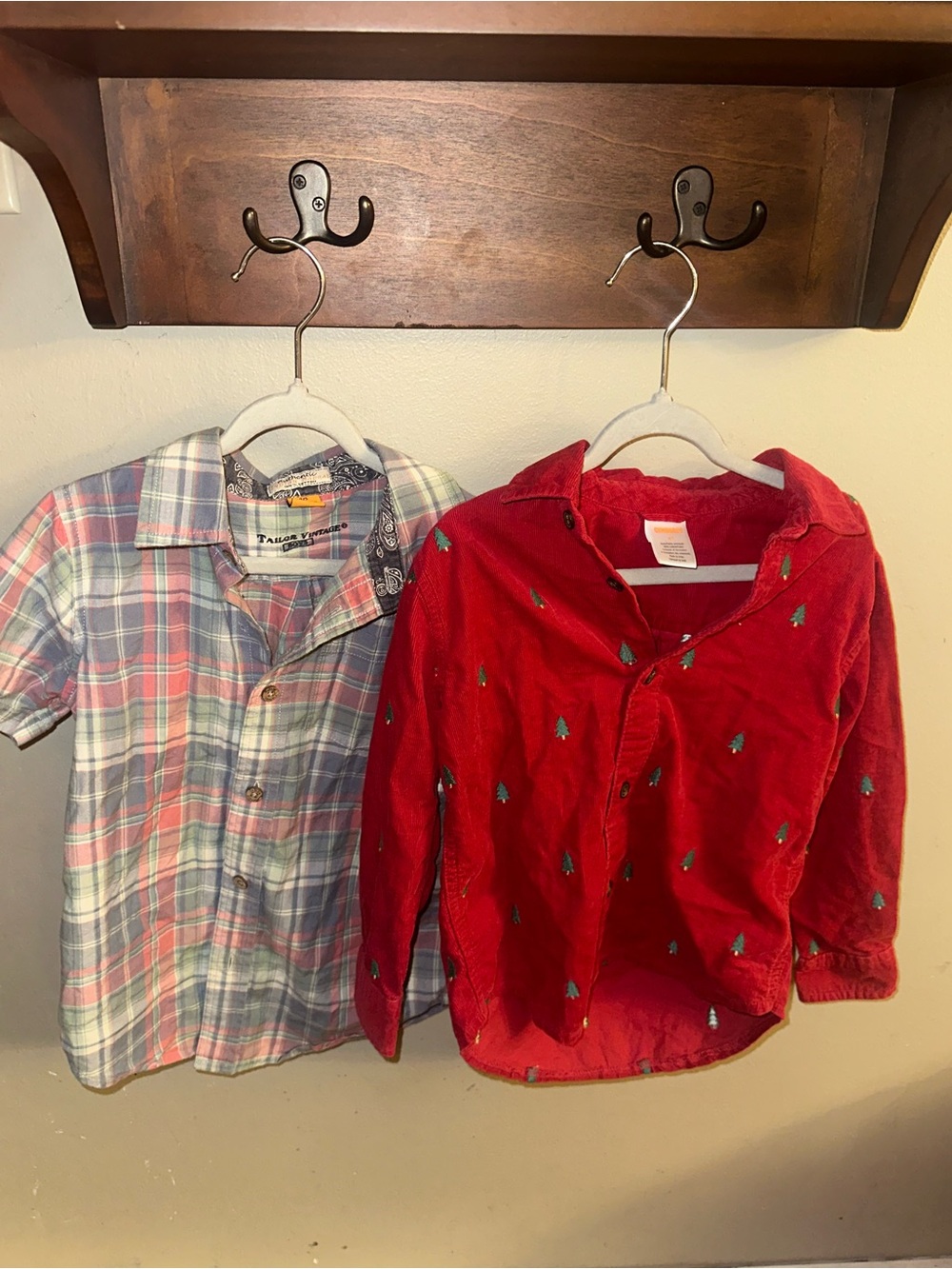 4T/4-5 Gymboree Christmas Tree Cord + Madras Plaid Shirt Bundle